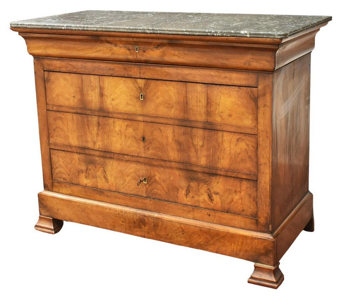 FRENCH LOUIS PHILIPPE PERIOD MARBLE-TOP COMMODE (1 of 5)
