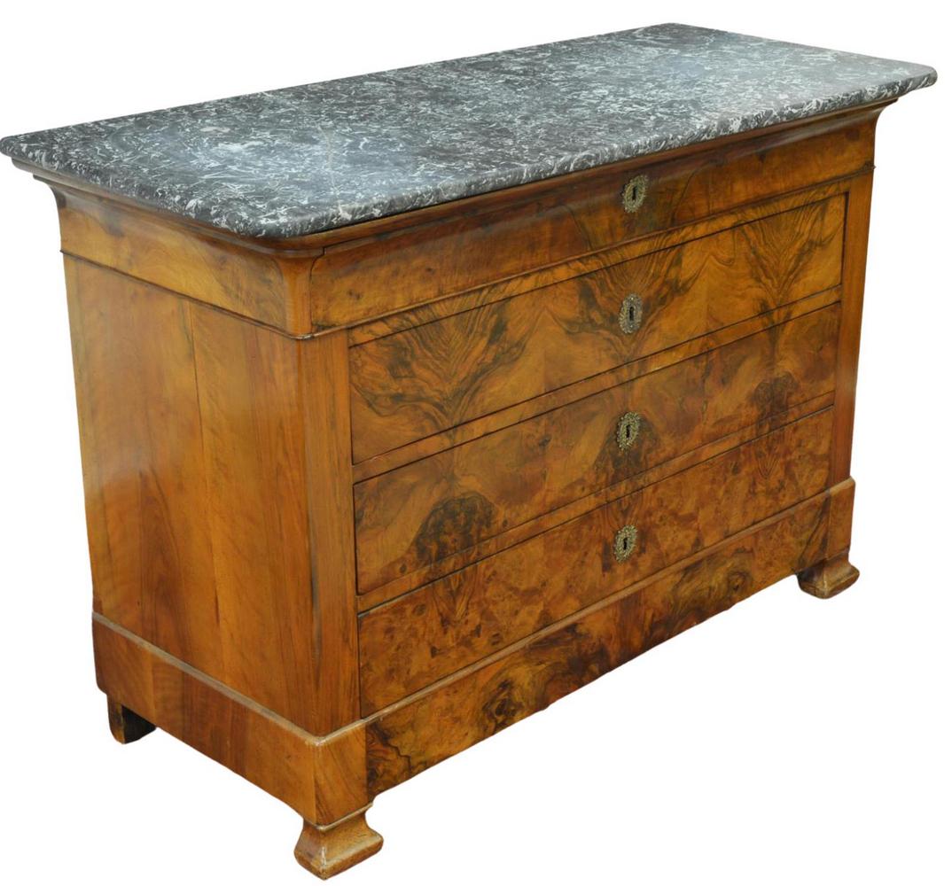 FRENCH LOUIS PHILPPE PERIOD MARBLE-TOP COMMODE (1 of 5)