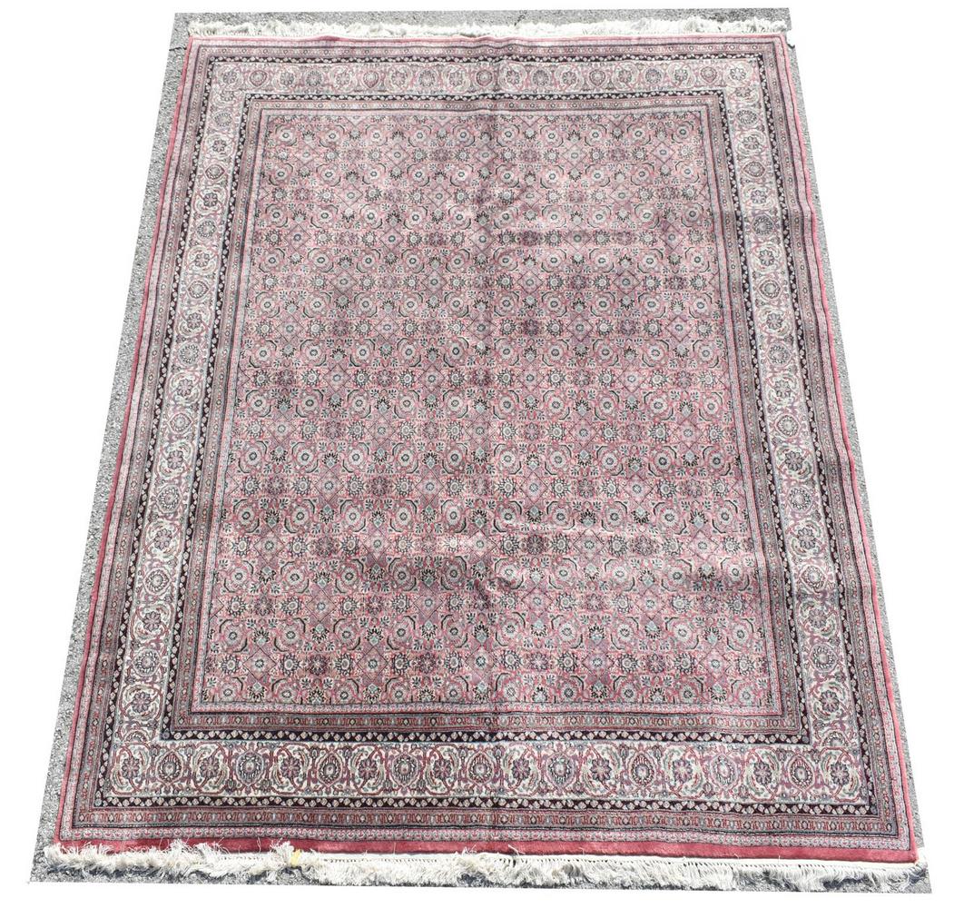HAND-TIED INDIAN TABRIZ HERATI RUG, 9'6" X 7'10.5" (1 of 3)