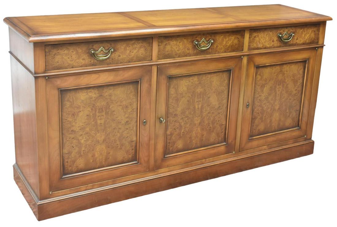 VINTAGE BURL & FRUITWOOD SIDEBOARD (1 of 6)