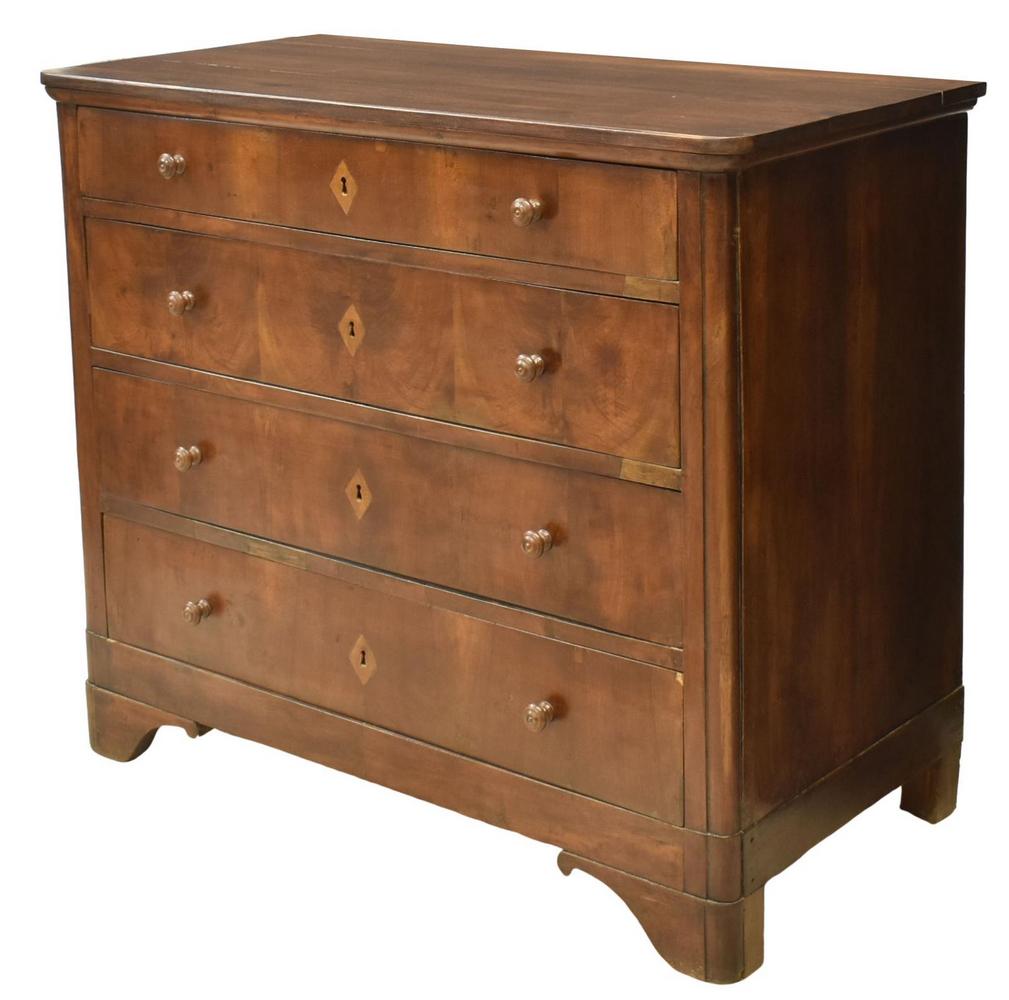LOUIS PHILIPPE PERIOD WALNUT FOUR-DRAWER COMMODE (1 of 5)