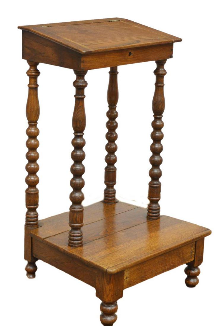 FRENCH PROVINCIAL OAK PRIE-DIEU/ PRAYER KNEELER (1 of 4)