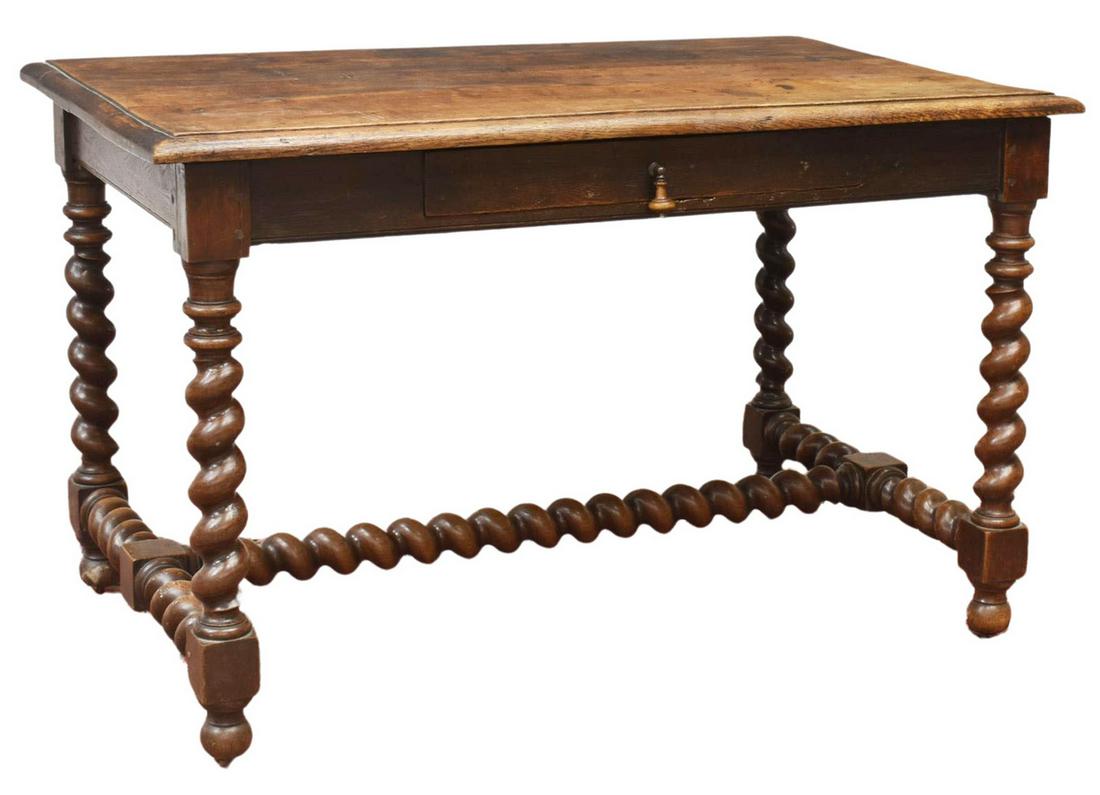 FRENCH HENRI II STYLE BUREAU PLAT WRITING DESK (1 of 4)