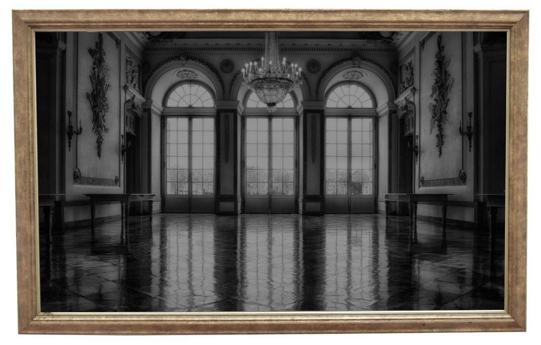 SILVER GILT FRAMED WALL MIRROR, 34" X 54" (1 of 3)