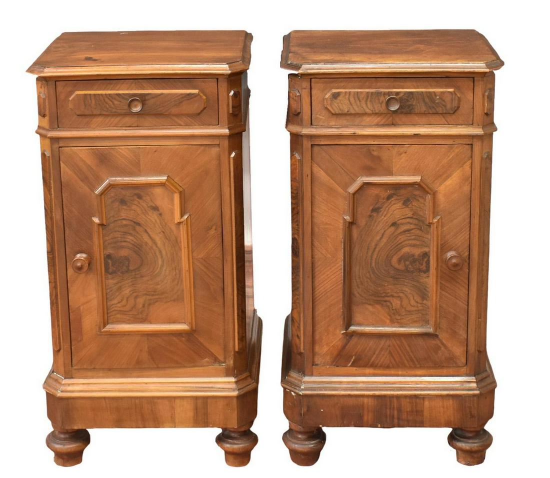 (2) LOUIS PHILIPPE PERIOD WALNUT BEDSIDE CABINETS (1 of 4)