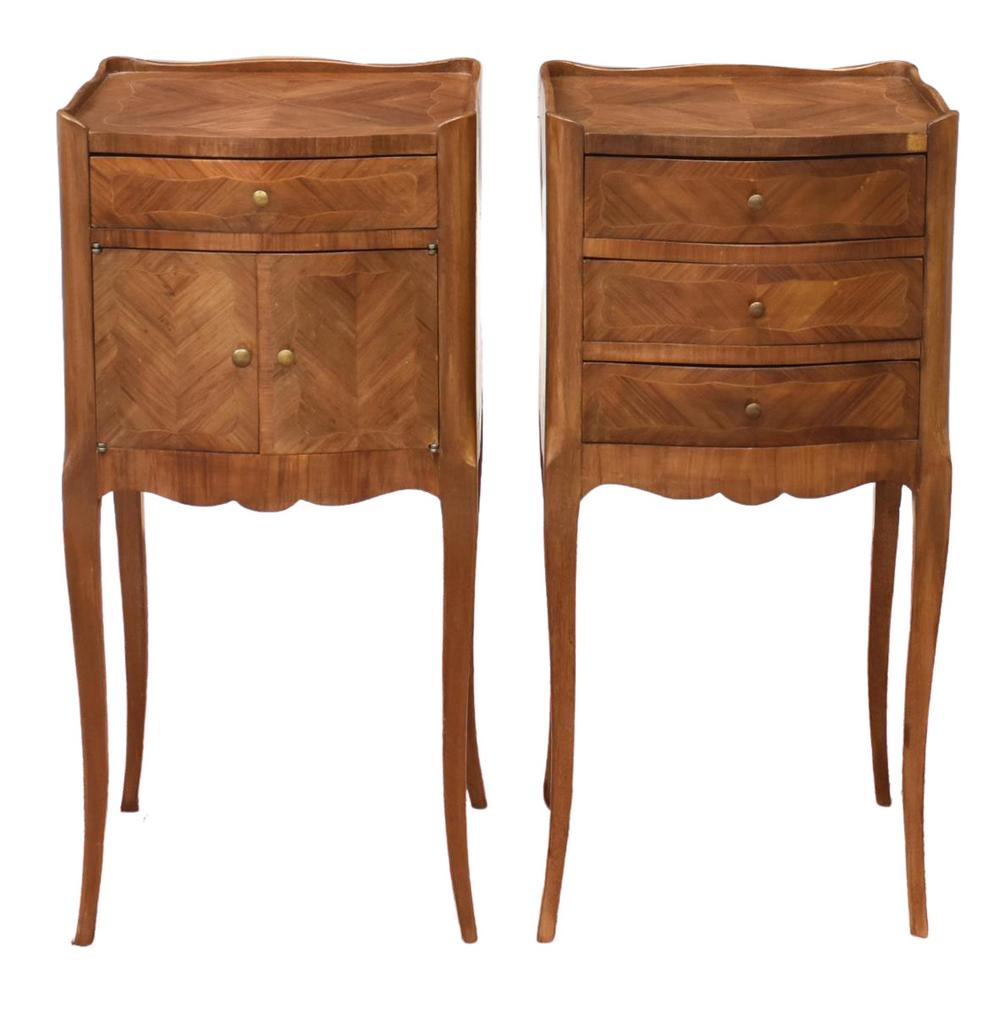 (2) FRENCH LOUIS XV STYLE MAHOGANY NIGHTSTANDS (1 of 6)