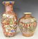 (2) SATSUMA STYLE PARCEL-GILT PORCELAIN VASES