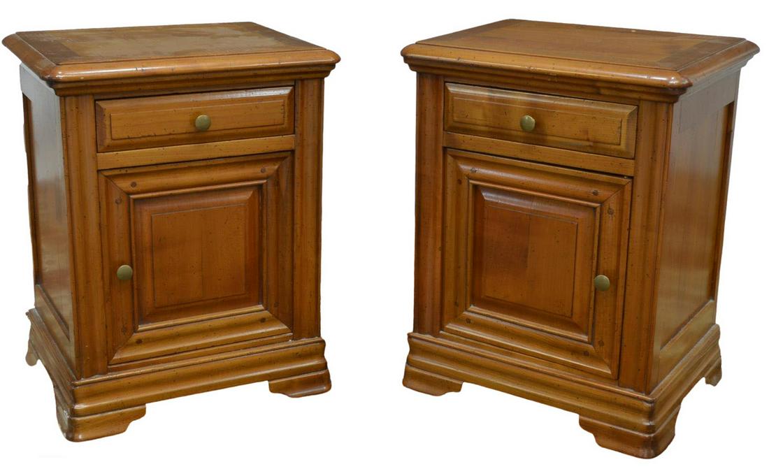 (2) FRENCH FRUITWOOD BEDSIDE CABINETS (1 of 5)