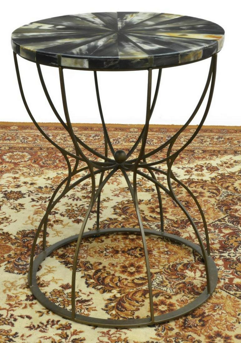 GABBY HOME 'GABRIELLE' HORN-TOP IRON END TABLE (1 of 3)