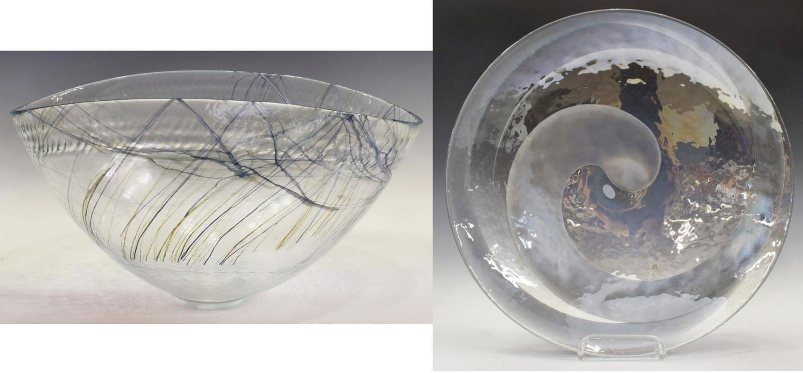 (2) ITALIAN GLOBAL VIEWS MURANO GLASS CENTER BOWLS (1 of 6)