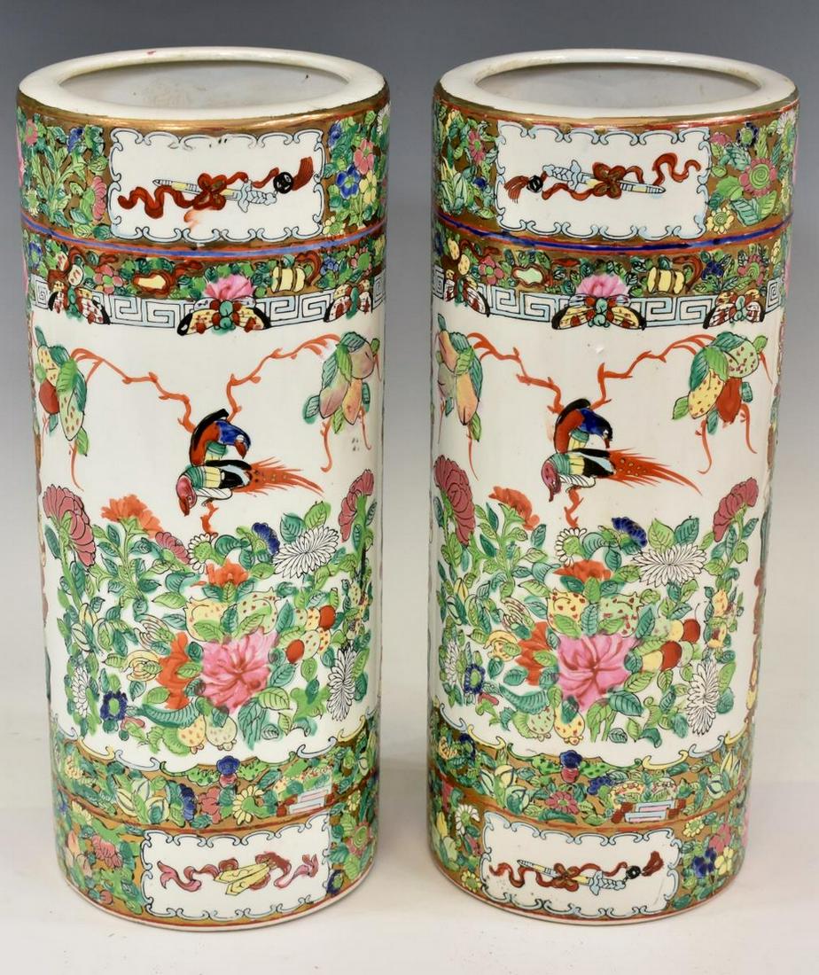 (2) CHINESE ROSE MEDALLION PORCELAIN HAT STANDS (1 of 3)