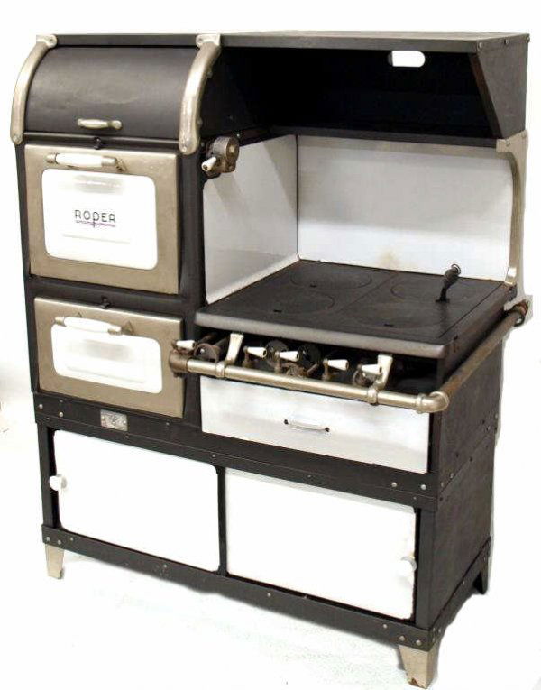 140 VINTAGE ENAMEL & METAL ROPER GAS COOK STOVE OVEN