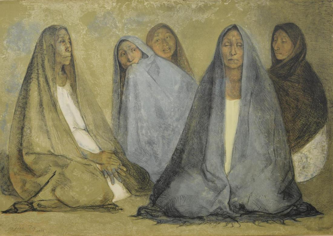 MUJERES SENTADAS LITHO