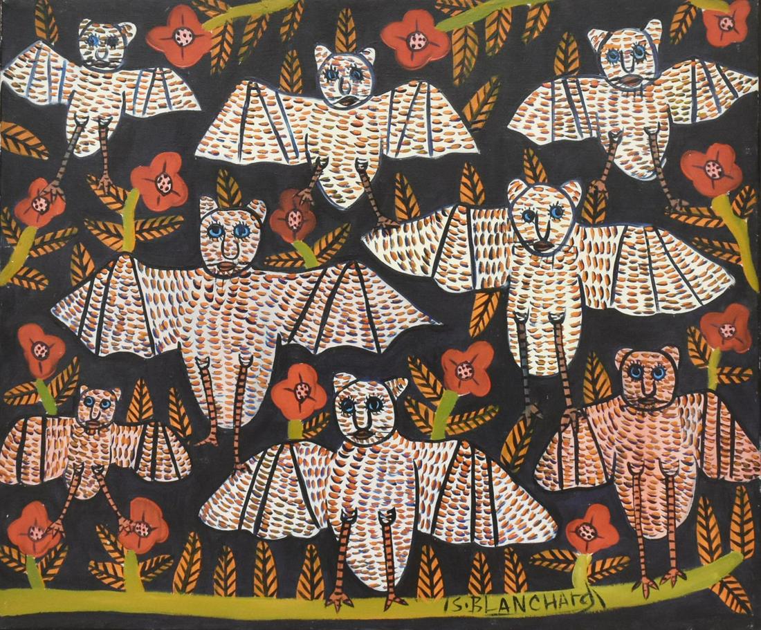 SISSON BLANCHARD (HAITI, 19291981) OWLS PAINTING Sep 26, 2020