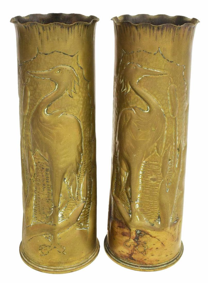 (2) WWIERA TRENCH ART ARTILLERY SHELL VASES Sep 26, 2020 Austin