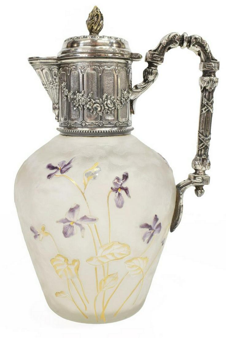 VICTOR SAGLIER ETCHED & ENAMELED CLARET JUG (1 of 6)