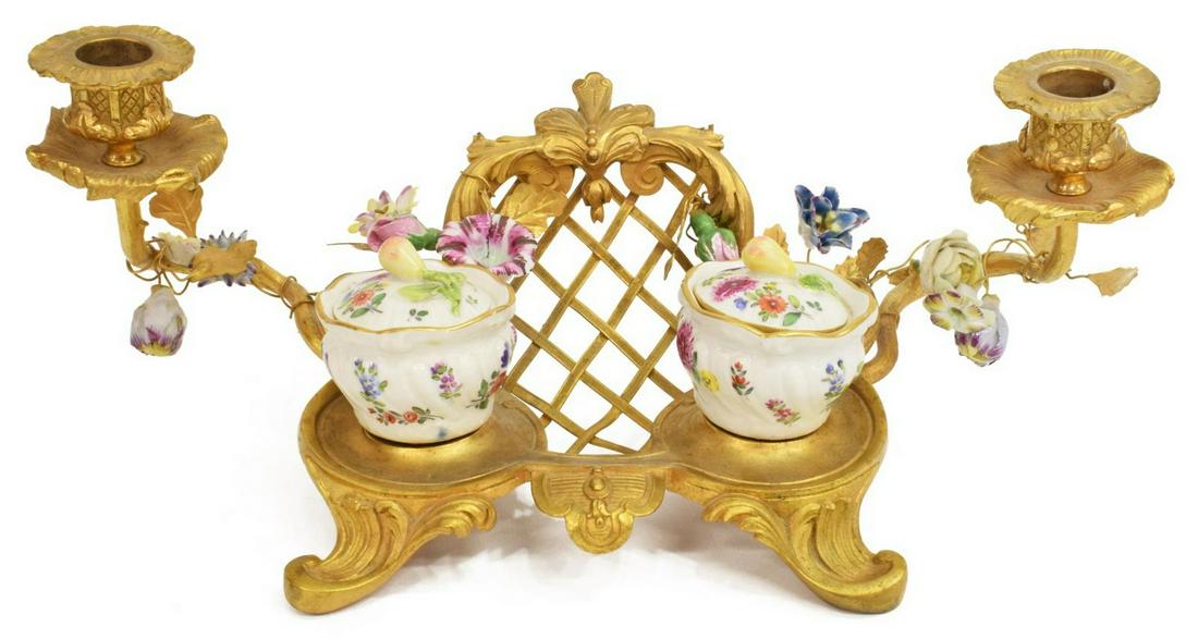 FRENCH LOUIS XV STYLE BRONZE DORE ENCRIER (1 of 3)