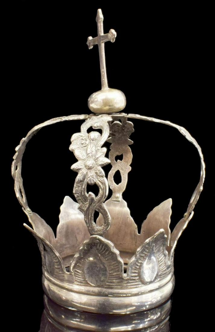 RELIGIOUS SPANISH COLONIAL SILVER SANTOS CROWN (1 of 5)