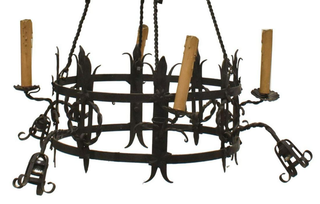 GOTHIC REVIVAL WROUGHT IRON 8-LIGHT CHANDELIER (1 of 2)