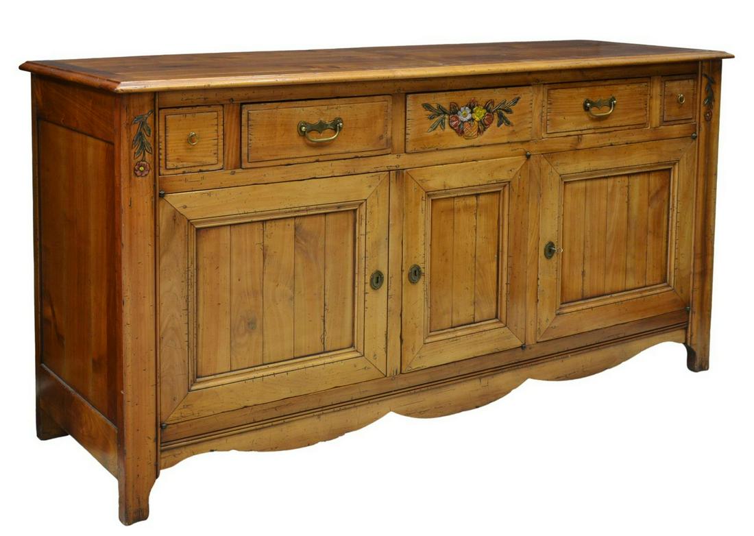 FRENCH LOUIS XV STYLE FRUITWOOD SIDEBOARD (1 of 6)