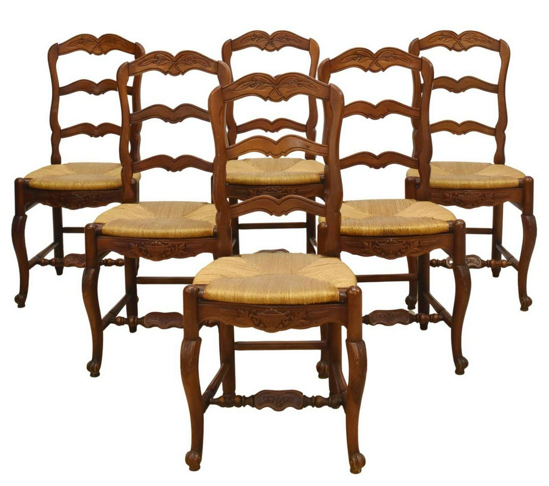 (6) FRENCH PROVINCIAL LADDER-BACK DINING CHAIRS (1 of 2)