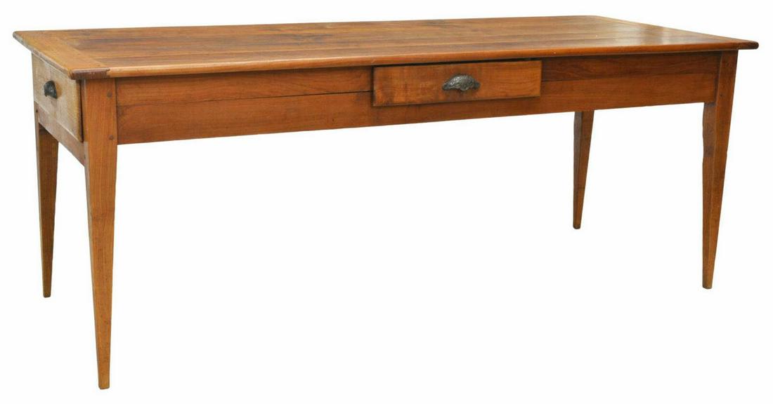 FRENCH PROVINCIAL FRUITWOOD FARMHOUSE TABLE (1 of 4)