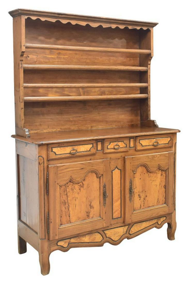 PROVINCIAL LOUIS XV STYLE MIXED WOOD VAISSELIER (1 of 6)