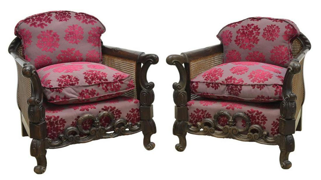(2) SPANISH BAROQUE STYLE DOUBLE CANED ARMCHAIRS (1 of 4)