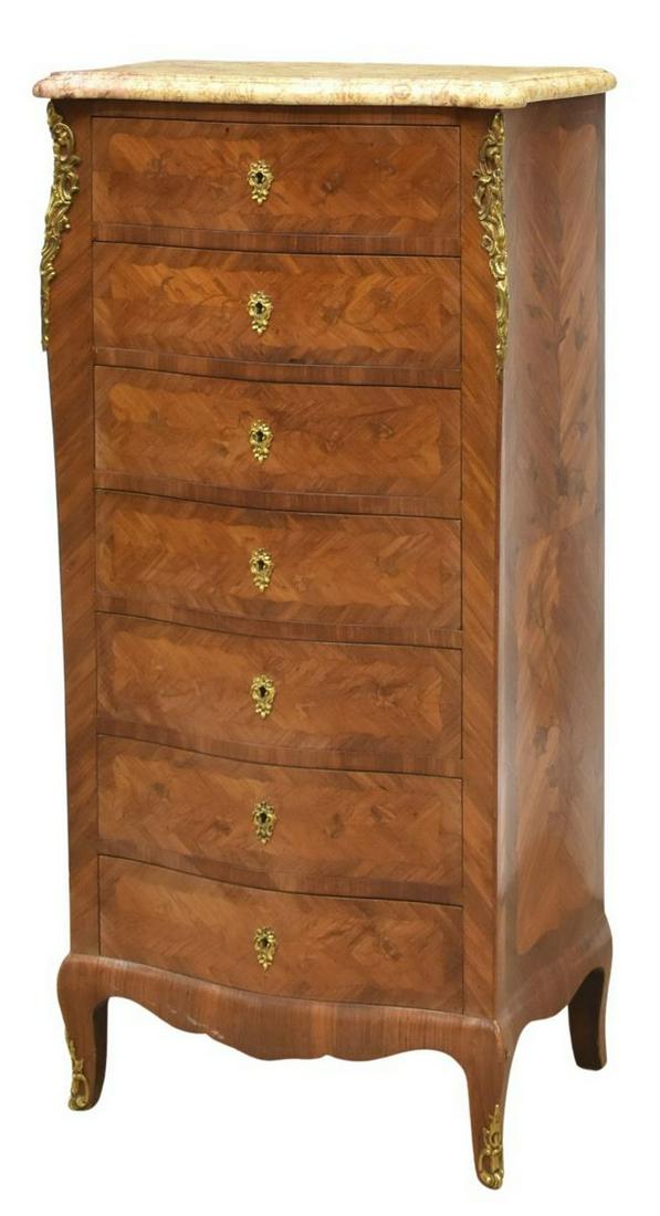 SIGNED F DOREY LOUIS XV STYLE MARBLE-TOP SEMAINIER (1 of 6)