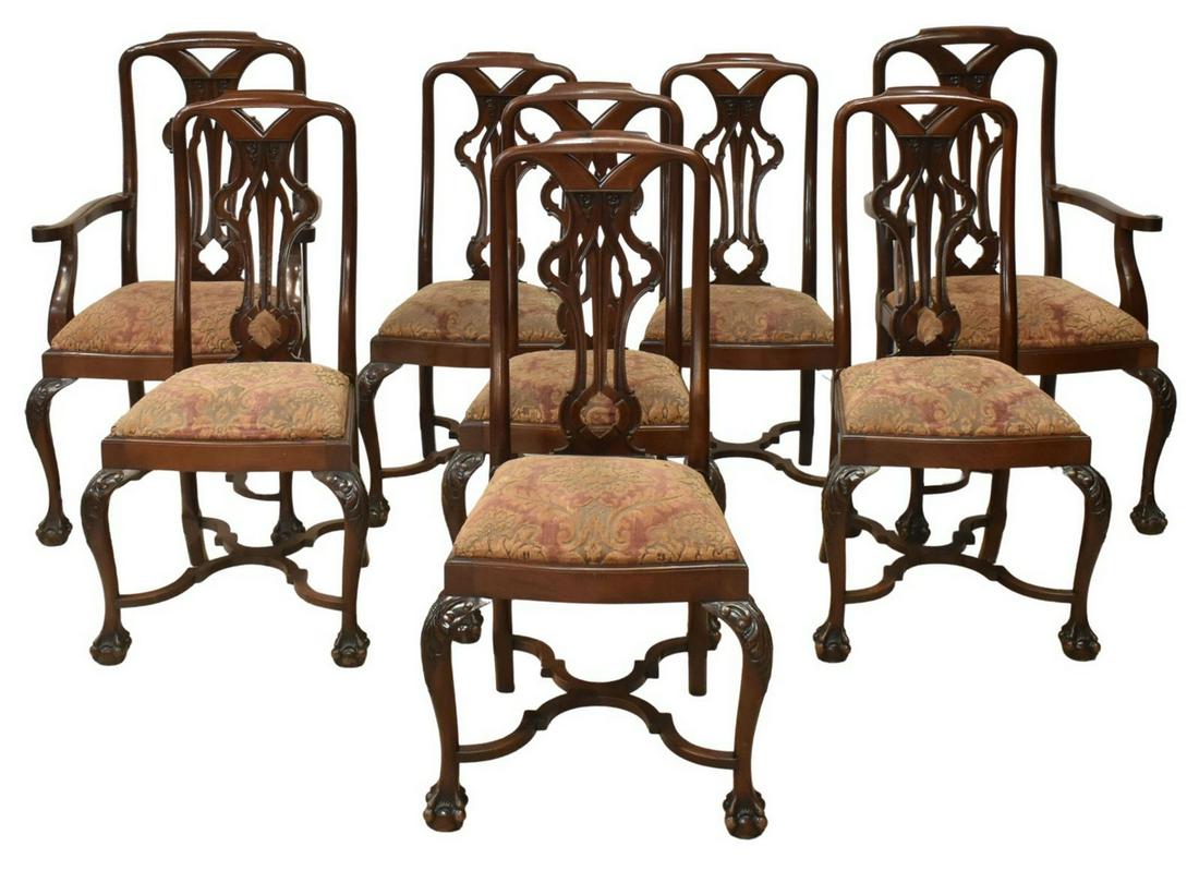 (8) CHIPPENDALE STYLE MAHOGANY DINING CHAIRS (1 of 2)