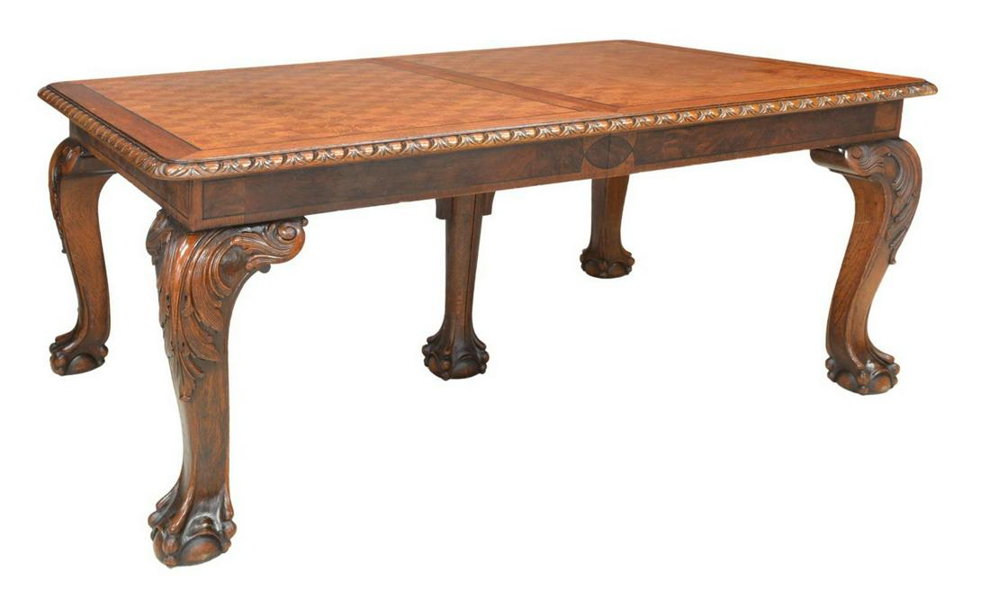 CHIPPENDALE STYLE OAK EXTENSION DINING TABLE (1 of 5)