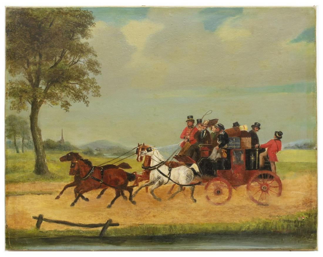 JAMES POLLARD (1792-1867) COACHING SCENE PAINTING (1 of 6)