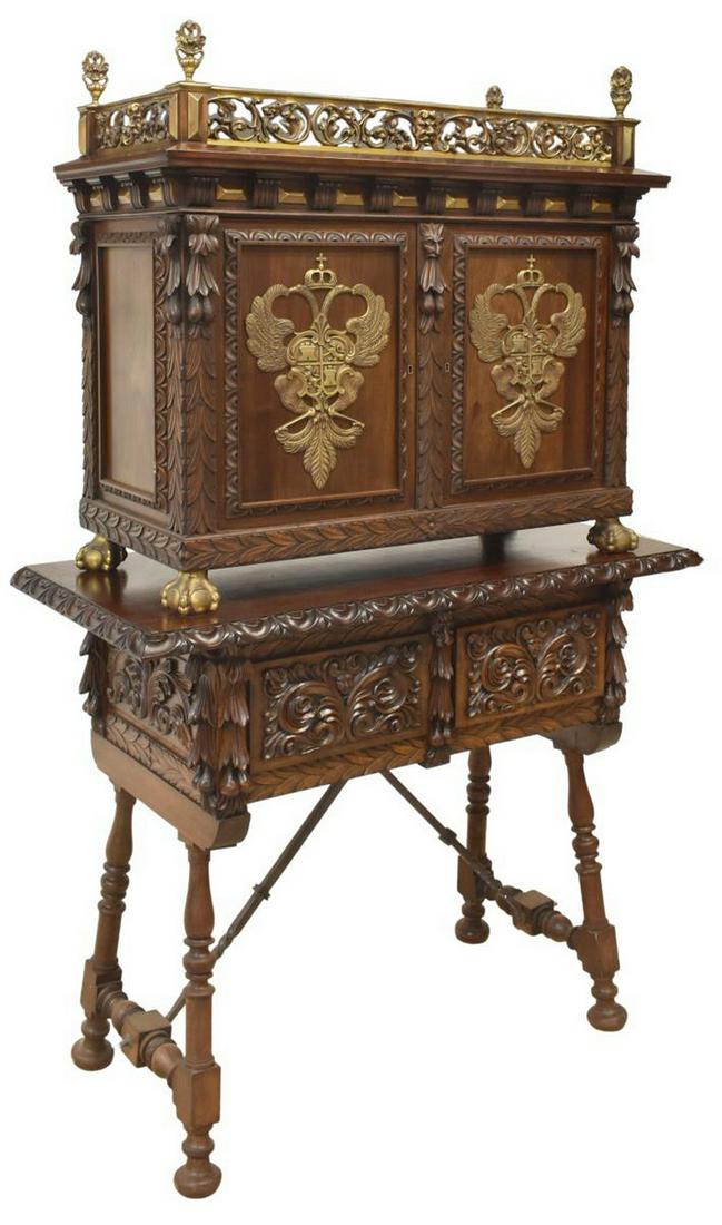 SPANISH BAROQUE STYLE CARVED VARGUENO ON STAND (1 of 6)