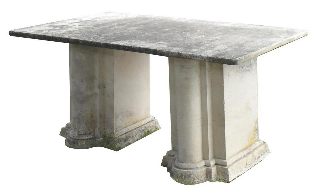 LARGE CARARRA MARBLE GARDEN TABLE (1 of 4)