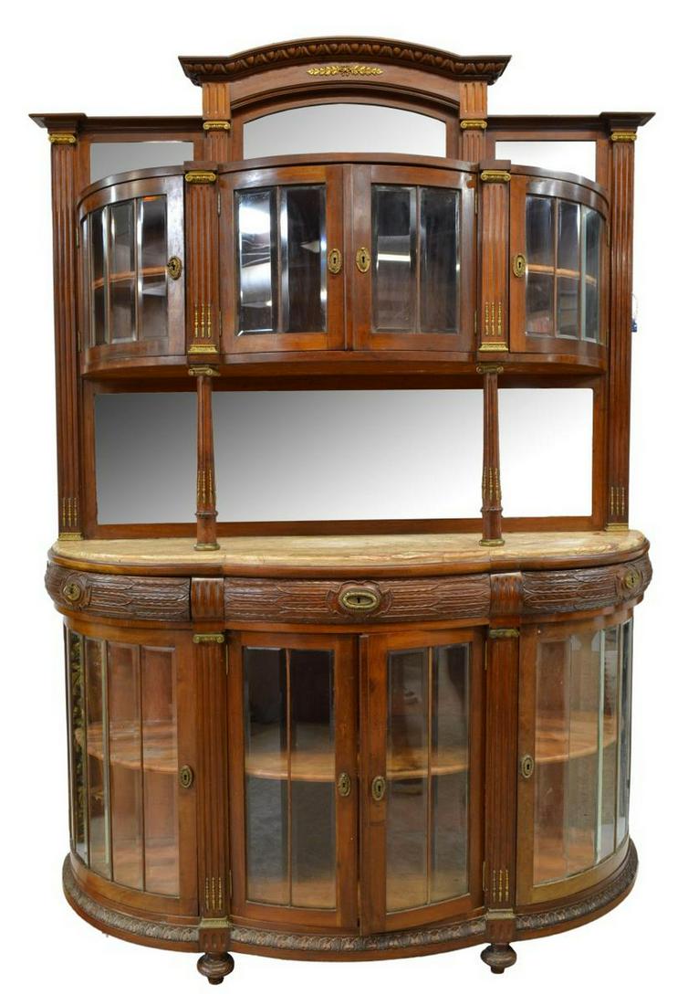 LOUIS XVI STYLE MARBLE-TOP MAHOGANY SIDEBOARD (1 of 4)