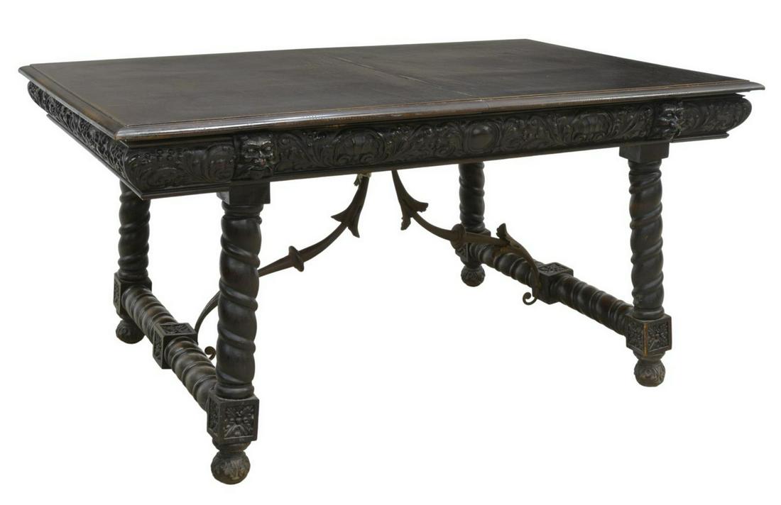 SPANISH BAROQUE STYLE EXTENSION DINING TABLE (1 of 5)