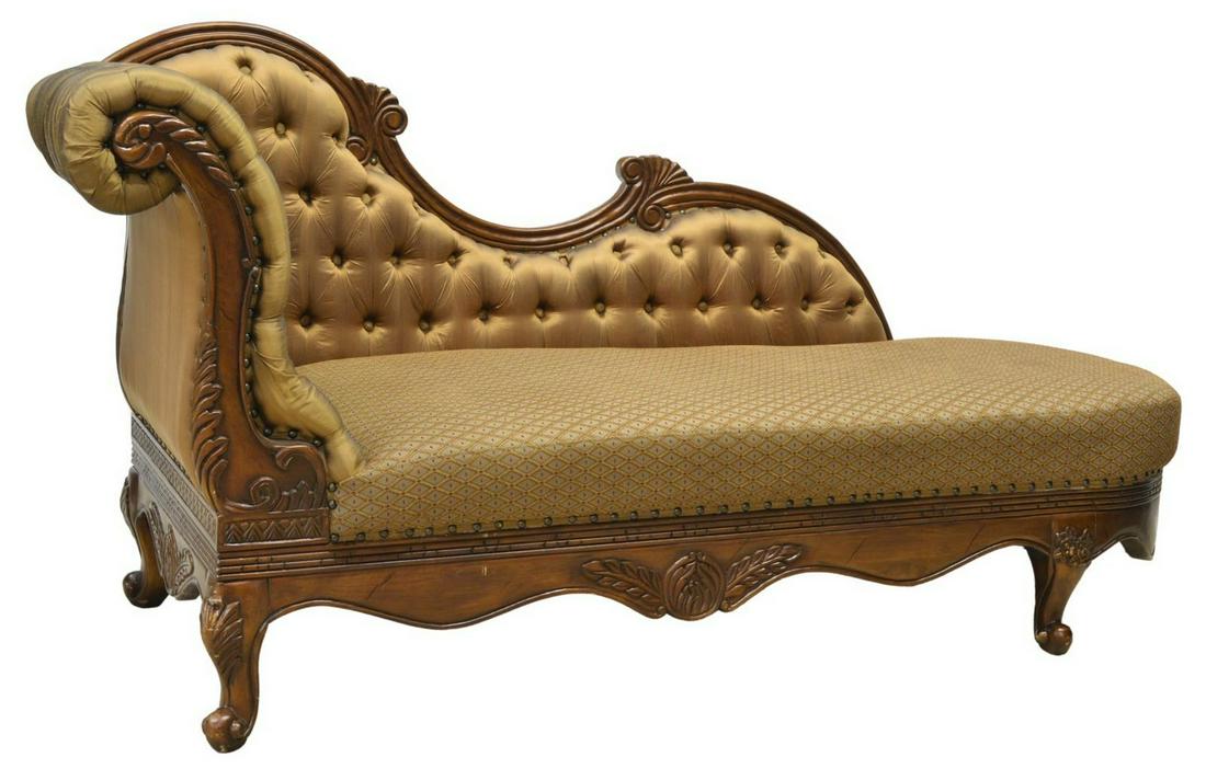 OVERSIZED BUTTONED SILK UPHOLSTERED CHAISE LONGUE (1 of 3)