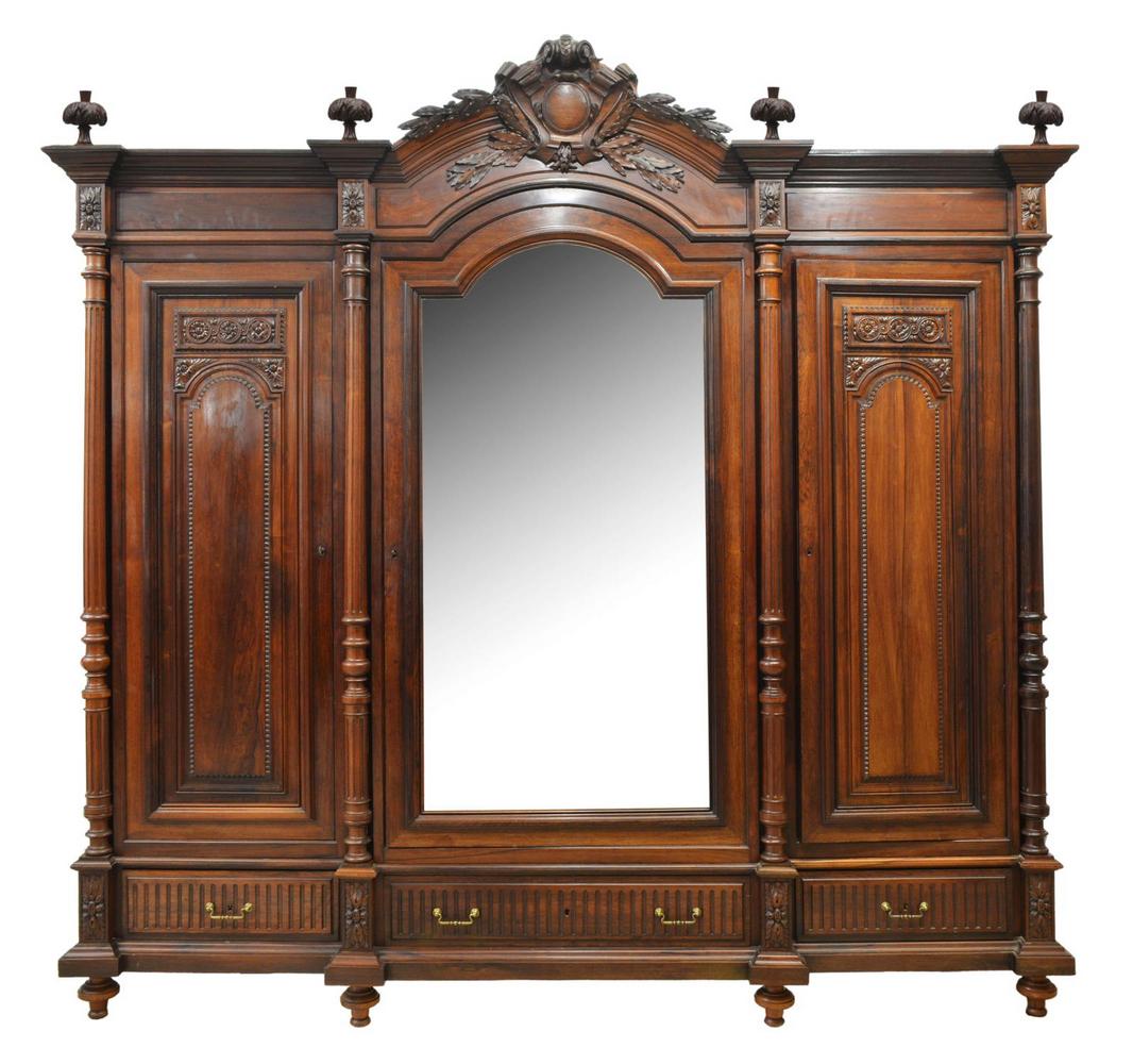 MONUMENTAL LOUIS XVI STYLE ROSEWOOD ARMOIRE (1 of 7)
