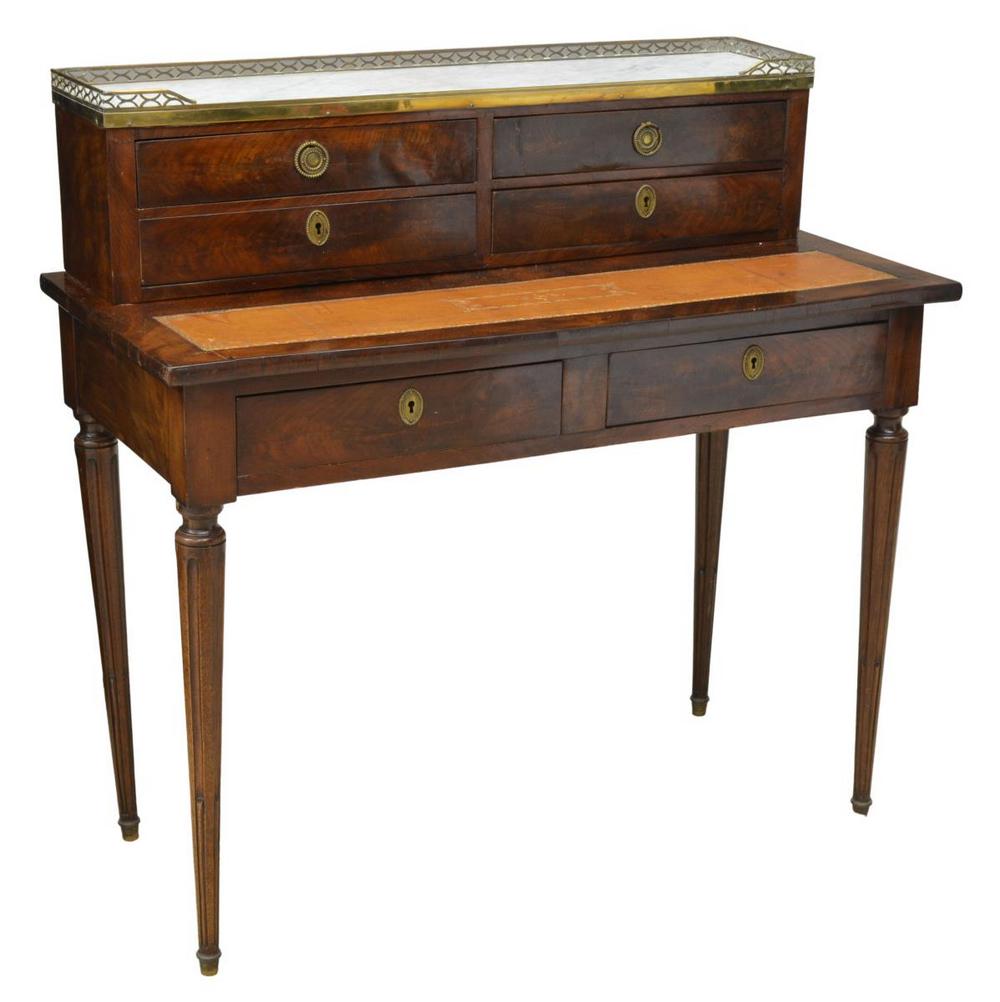 FRENCH LOUIS XVI STYLE MARBLE-TOP BONHEUR DU JOUR (1 of 5)