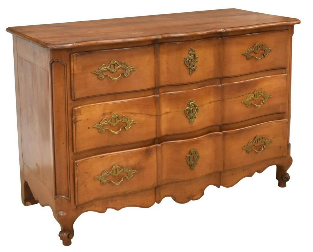 FRENCH LOUIS XV STYLE FRUITWOOD COMMODE (1 of 5)
