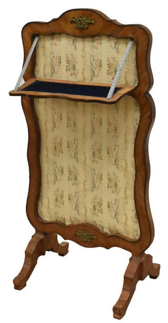 FRENCH BILLET-DOUX FIRE SCREEN, 19TH C. (1 of 3)