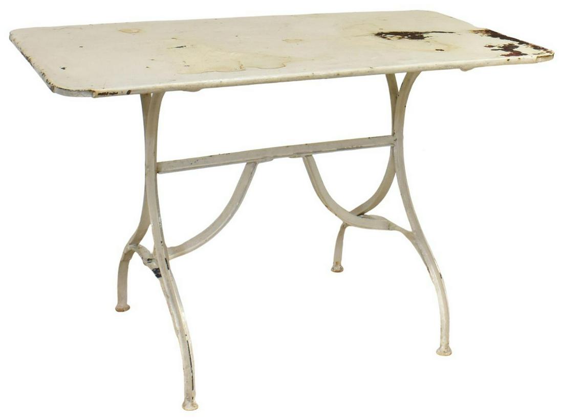 FRENCH PAINTED CAST IRON GARDEN BISTRO TABLE (1 of 4)