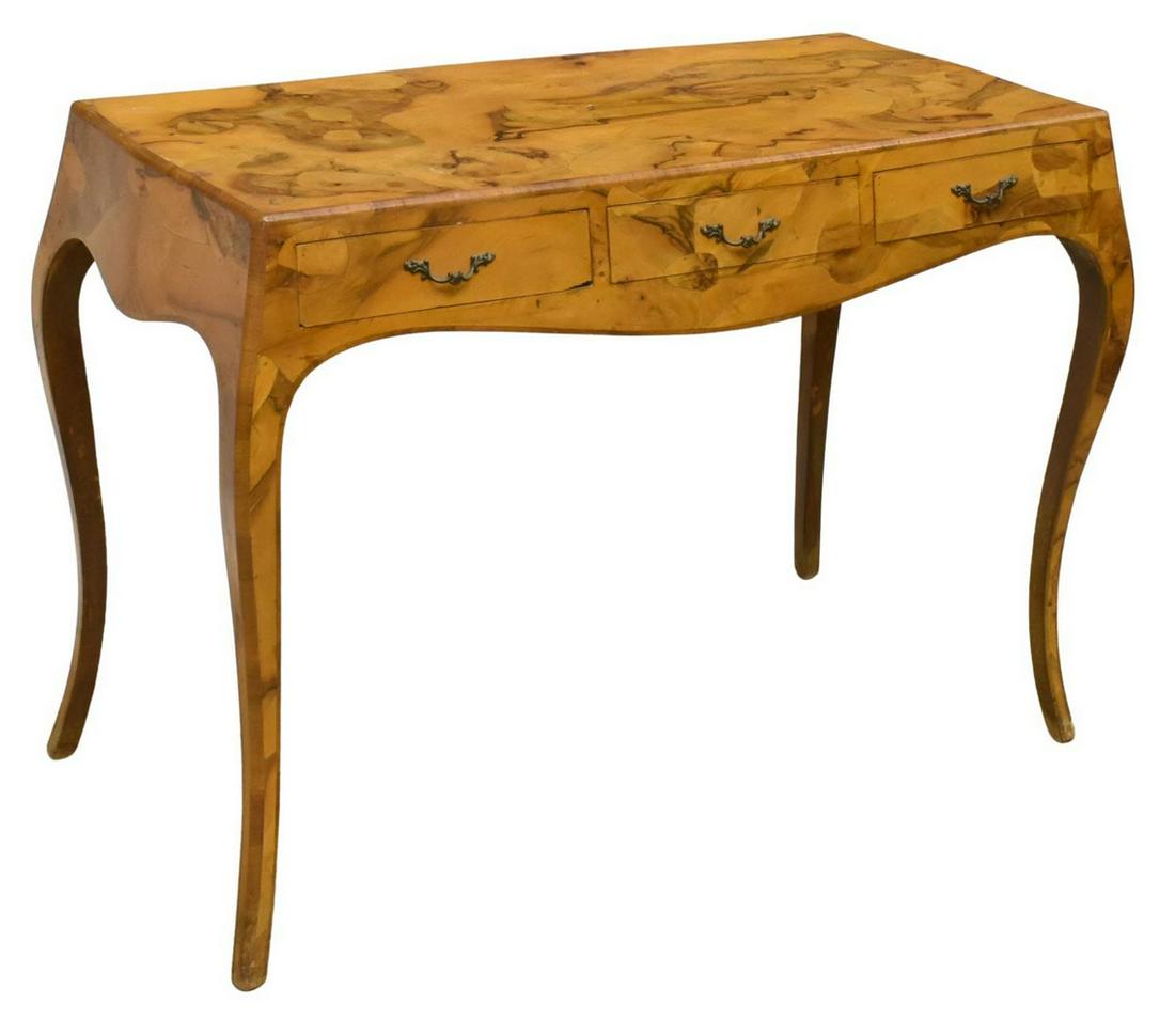 VENETIAN PATCHWORK BURLWOOD WRITING TABLE (1 of 4)