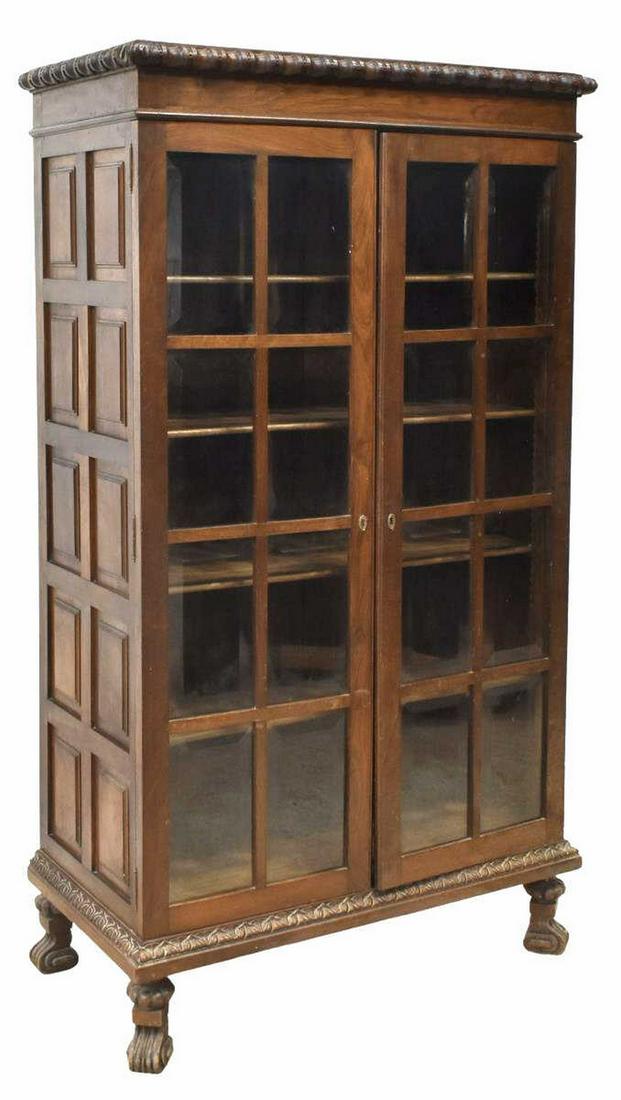 SPANISH BAROQUE STYLE WALNUT BOOKCASE CABINET (1 of 3)