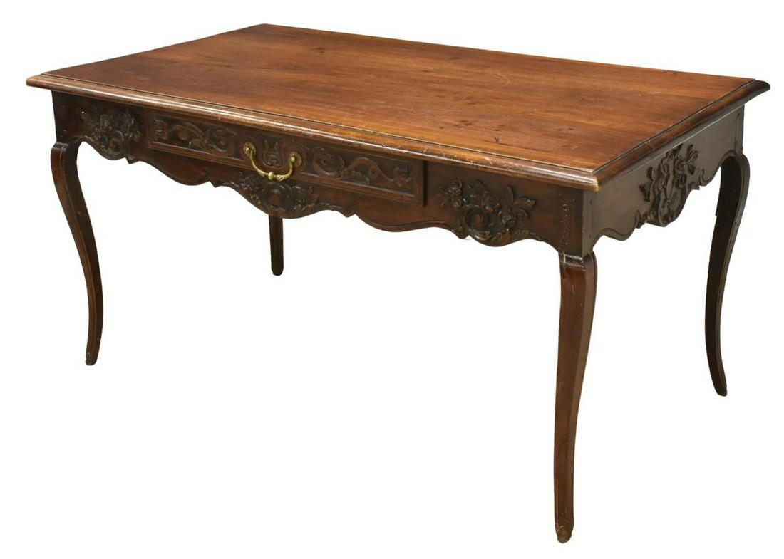 FRENCH PROVINCIAL LOUIS XV STYLE WALNUT TABLE (1 of 5)