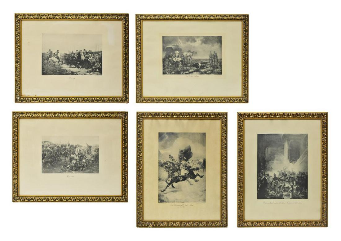 (5) FRAMED SPANISH MILITARY PRINTS AFTER MORELLI (1 of 11)