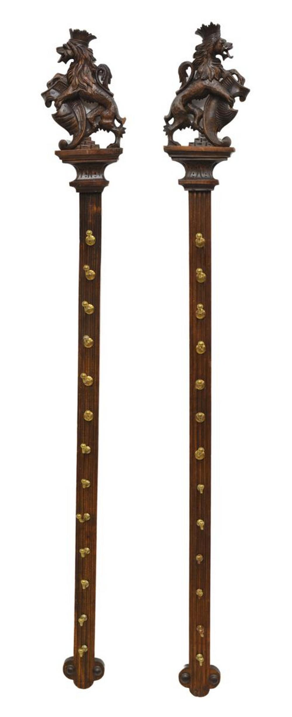 (2) SPANISH ARCHITECTURAL CARVED WALNUT RACKS (1 of 4)