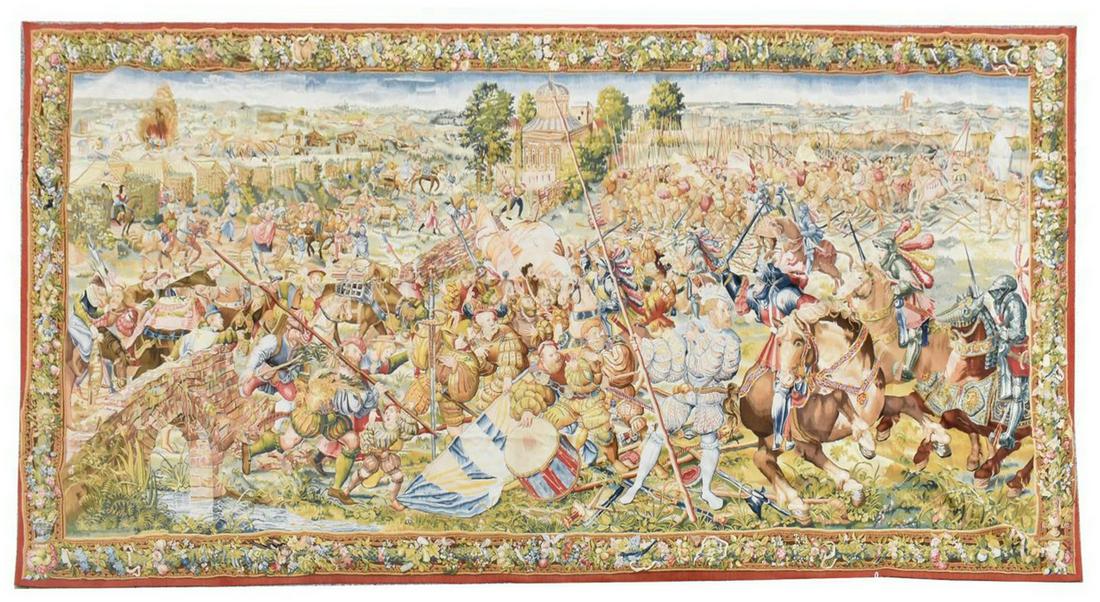 FLEMISH STYLE HAND-WOVEN TAPESTRY BATTLE OF PAVIA (1 of 7)