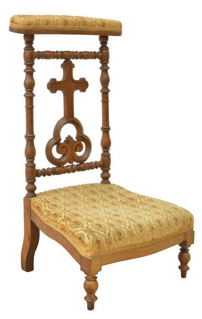 FRENCH CARVED PRIE-DIEU/ PRAYER CHAIR (1 of 4)