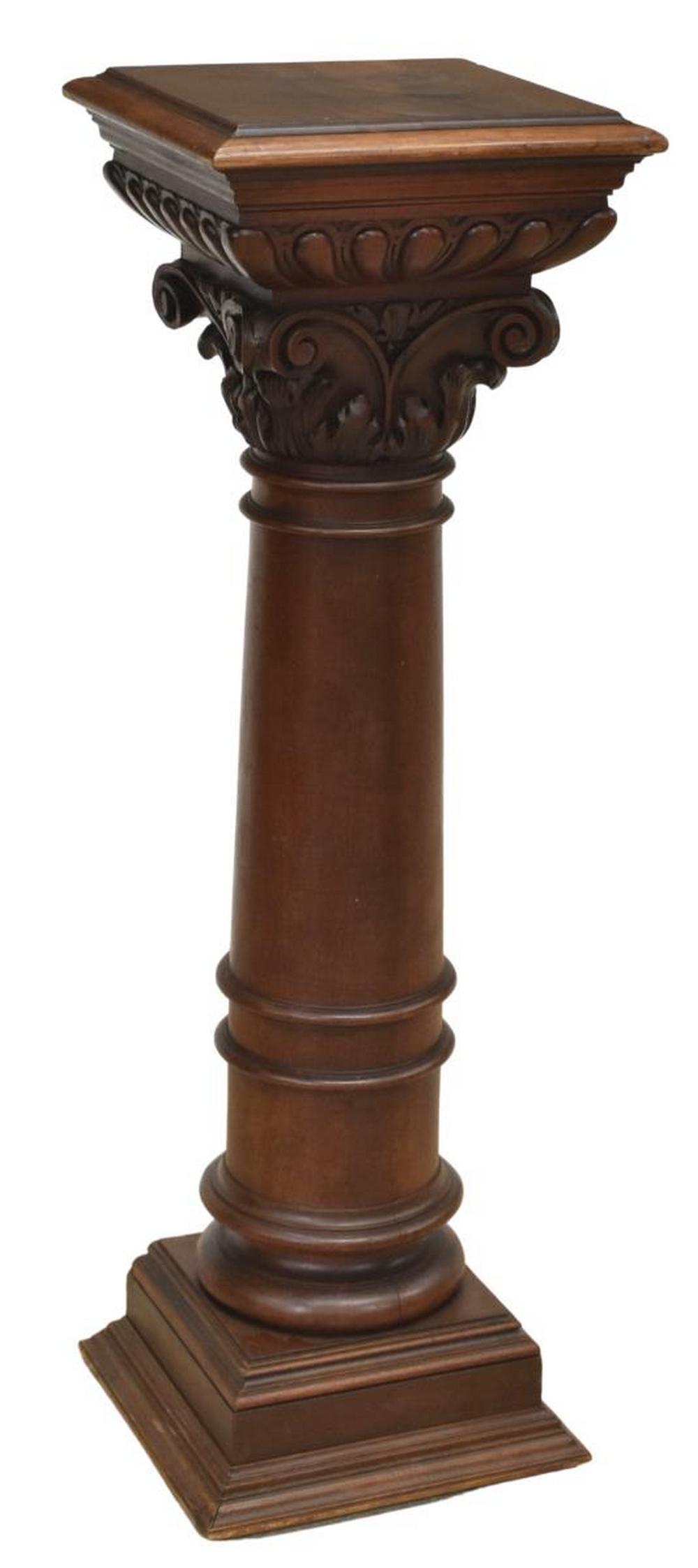 CARVED CORINTHIAN COLUMN PEDESTAL STAND (1 of 4)